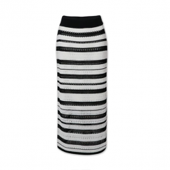 2 Packs Striped Cotton Knitted Straight Skirt