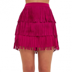 4 Packs Sexy Party Tassels Fringe Faux Suede Mini A line Skirt